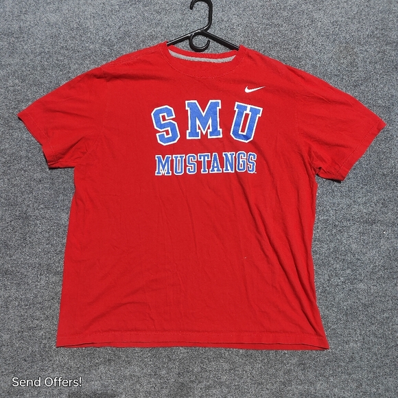 SMU Mustangs T Shirt Mens XXL Red Nike Regular Fit Short Sleeve "Better World" - Picture 1 of 4